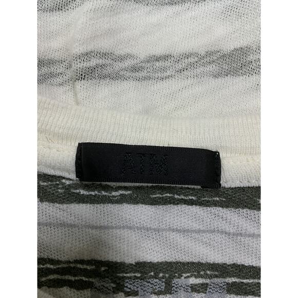 Atm Anthony 'Thomas Melillo' White  Striped Cotton T-Shirt Size S - Picture 4 of 5